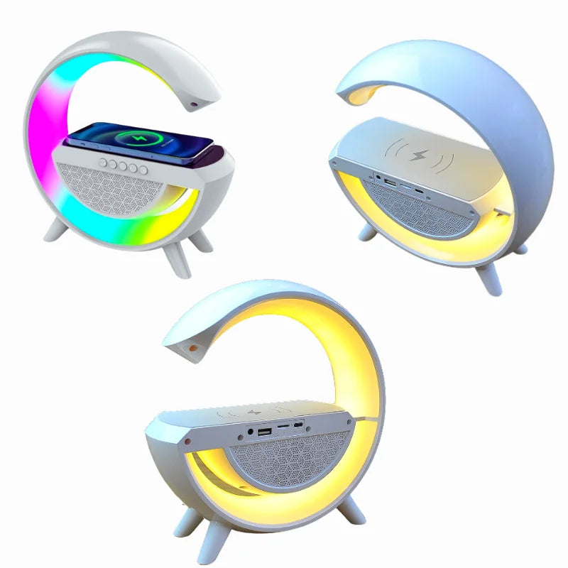Caixa de Som Bluetooth G-Speaker Smart com Rádio FM, Luminária LED e Carregamento Inteligente – Portátil e Sem Fio