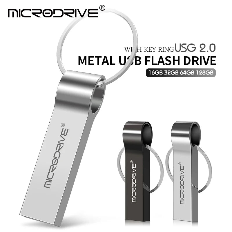 Pen Driver USB De Metal 128G 64G 32G 16G 8G 4G - USB 2.0