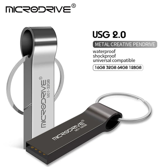 Pen Driver USB De Metal 128G 64G 32G 16G 8G 4G - USB 2.0