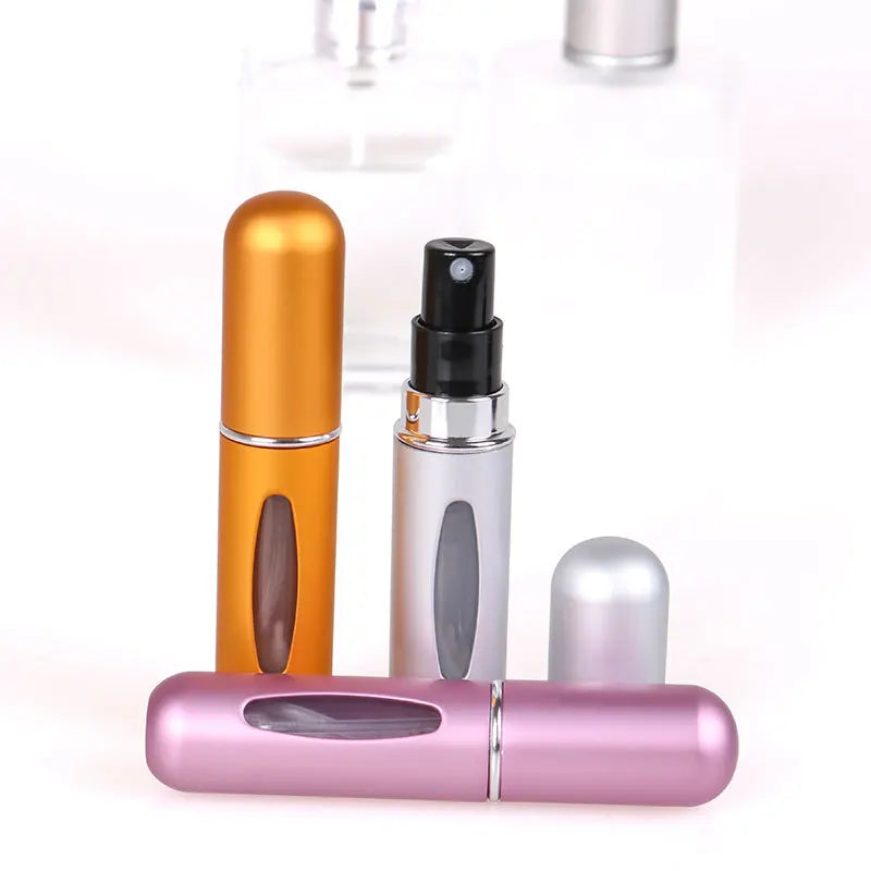 Garrafa de Perfume Recarregável Mini: Portátil e Elegante, Atomizer Spray Container para Cosméticos, Ideal para Viagens - 5ml e 8ml