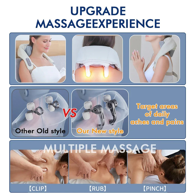 Massageador de Pescoço em U com Vibração – Alívio e Relaxamento em Qualquer Lugar!
