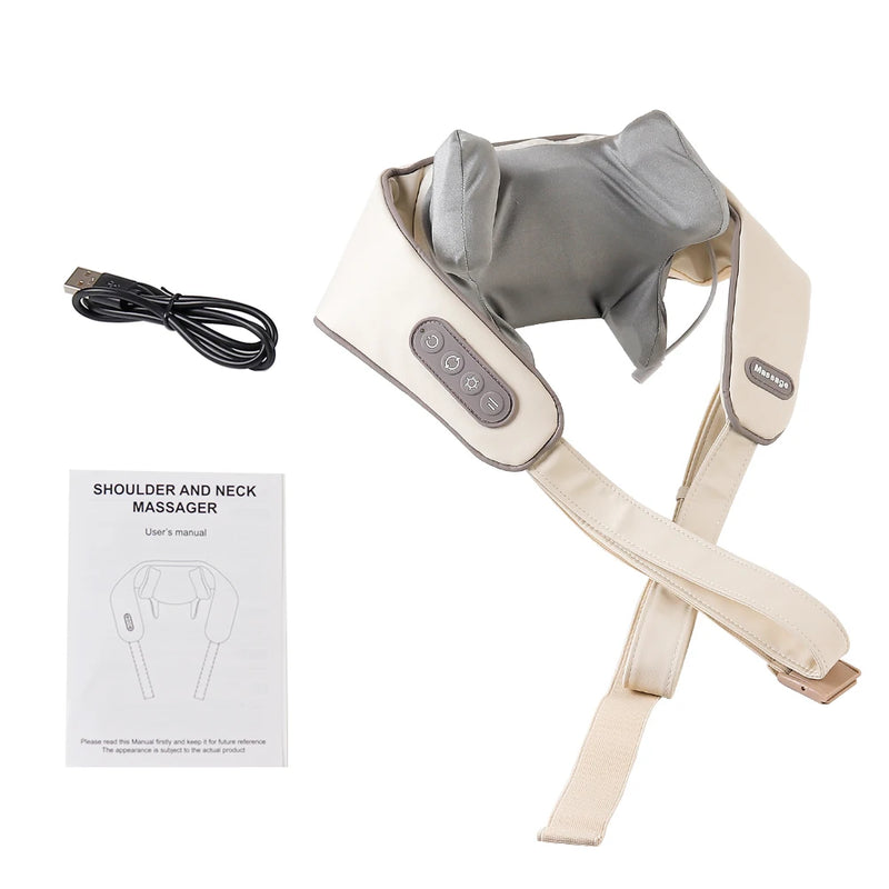 Massageador de Pescoço em U com Vibração – Alívio e Relaxamento em Qualquer Lugar!