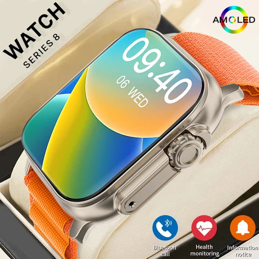 2024 t900 ultra 3 relógio inteligente masculino 49mm série 8 2.3 "tela amoled nfc bússola à prova dwaterproof água para apple relógio iwo ultra 8 smartwatch