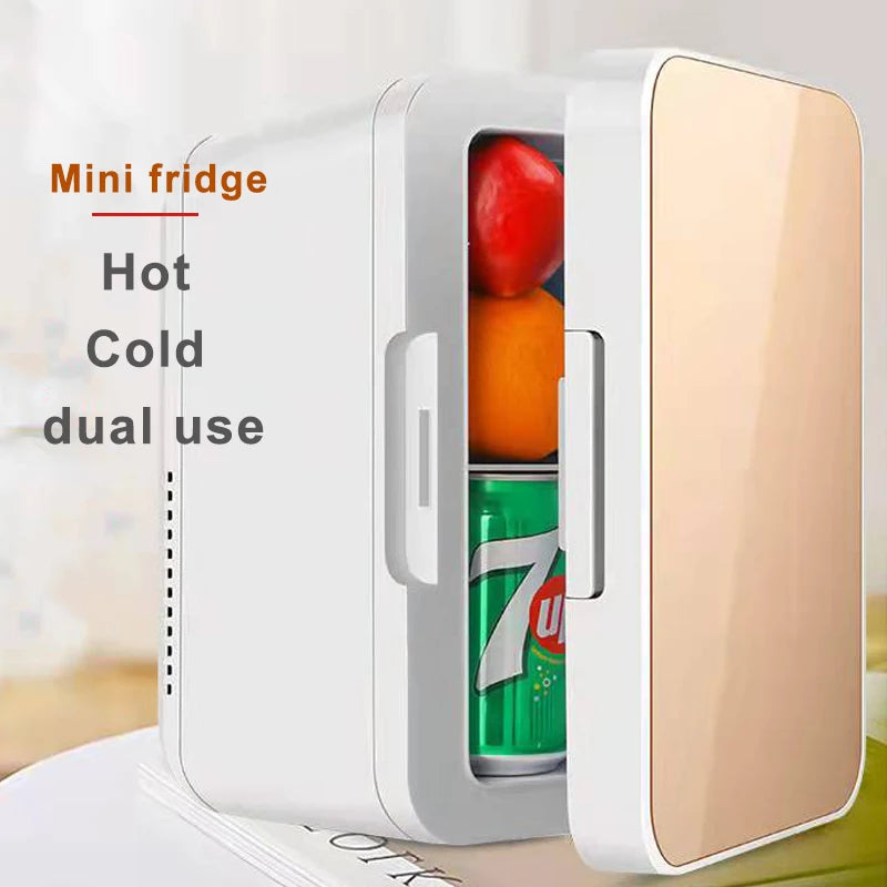 Refrigerador Portátil 8L de Dupla Utilização para Veículo e Casa: Mini Refrigerador com Funções de Refrigeração e Aquecimento, Ideal para Carro, Dormitório, Beleza Doméstica