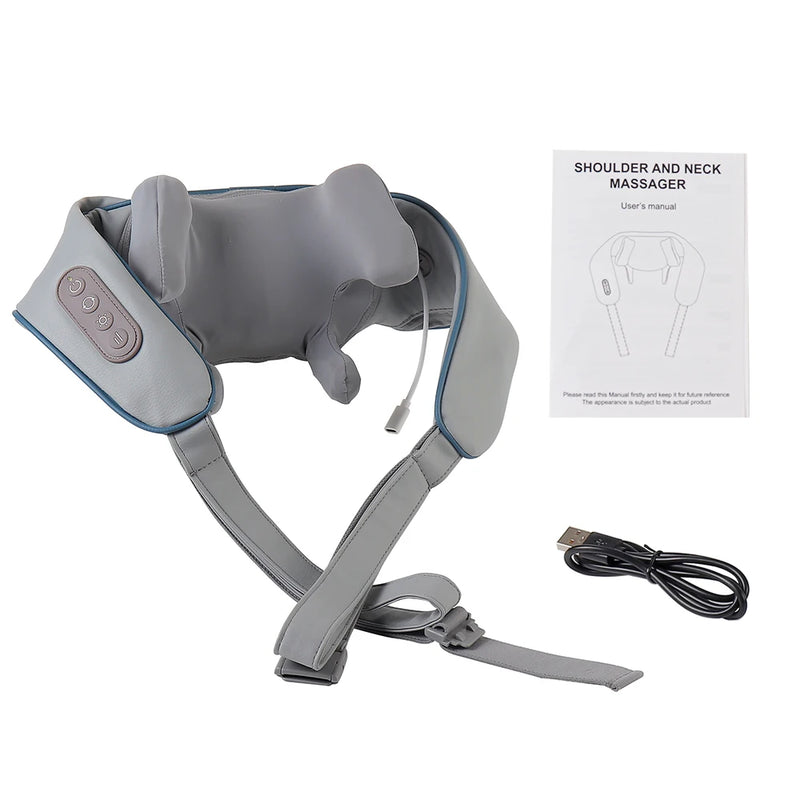 Massageador de Pescoço em U com Vibração – Alívio e Relaxamento em Qualquer Lugar!